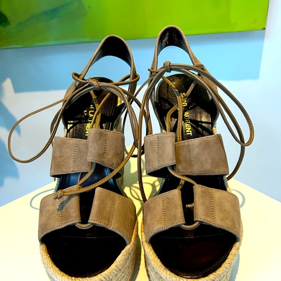 Saint Laurent Paris size 38 tan wedges - Picture 4 of 9